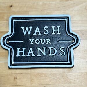 Hearth & Hand Magnolia Metal Wall Sign – “Wash Your Hands” Farmhouse Decor